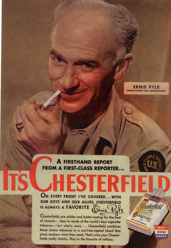 Cigarettes American Chesterfield 1945